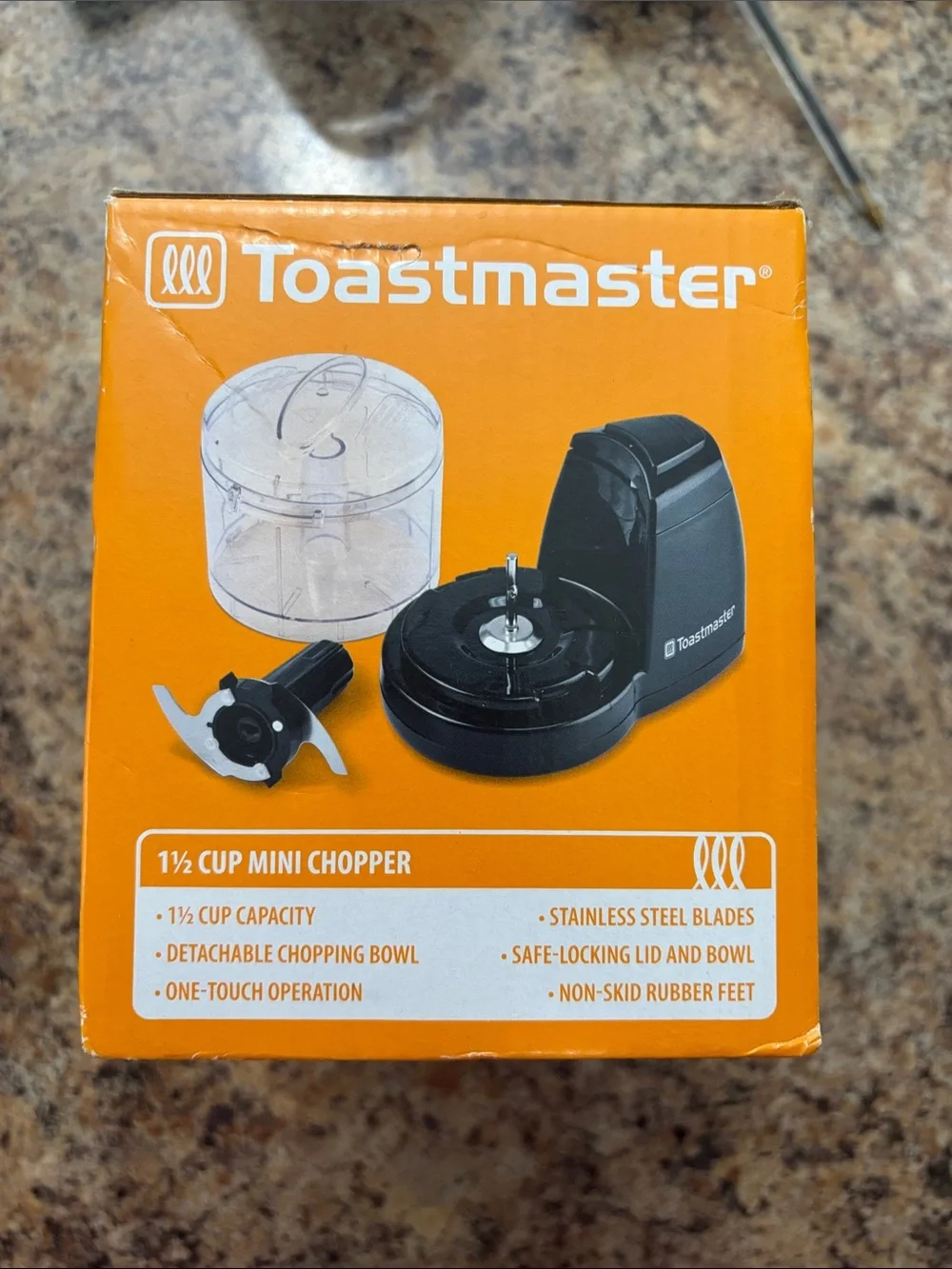 New in Box Toastmaster Black Mini Chopper - 1½ Cup